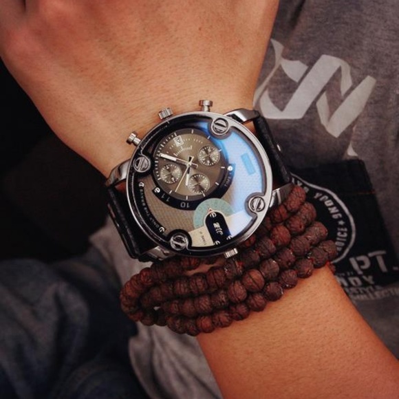 ⌚️NEW⌚️ Luxury Mens Calendar Leather Quartz Watch - Picture 4 of 7